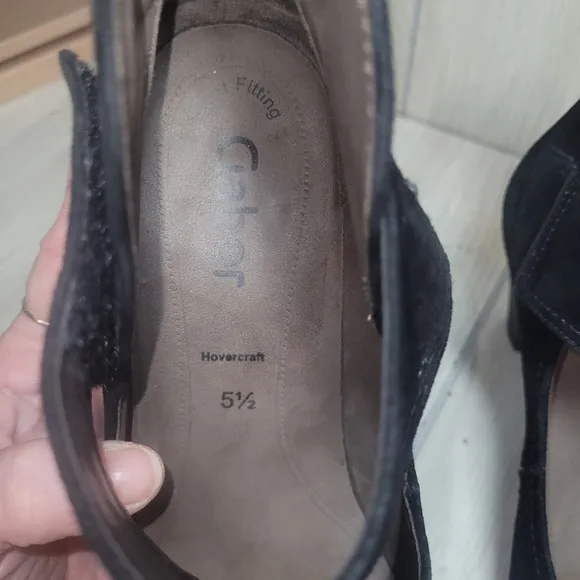 Gabor Womens Black Suede Leather Wedge Shoes Size 5.5