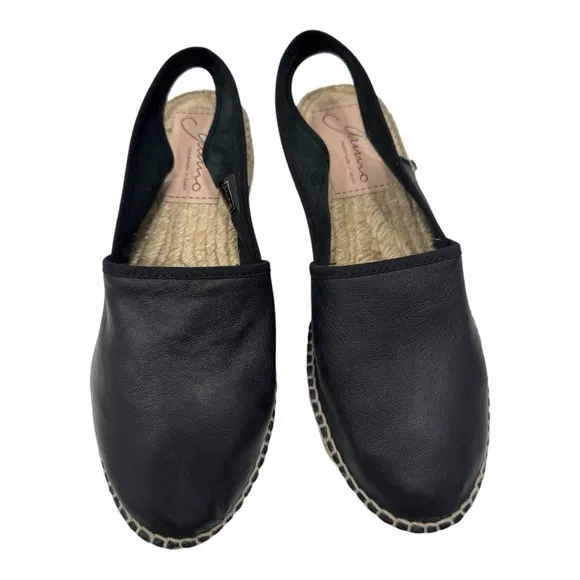 Gaimo Espadrille Black Sling Back Leather size 36 US 6