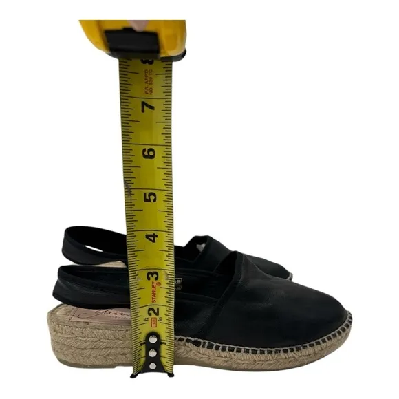 Gaimo Espadrille Black Sling Back Leather size 36 US 6