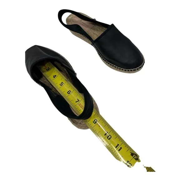 Gaimo Espadrille Black Sling Back Leather size 36 US 6