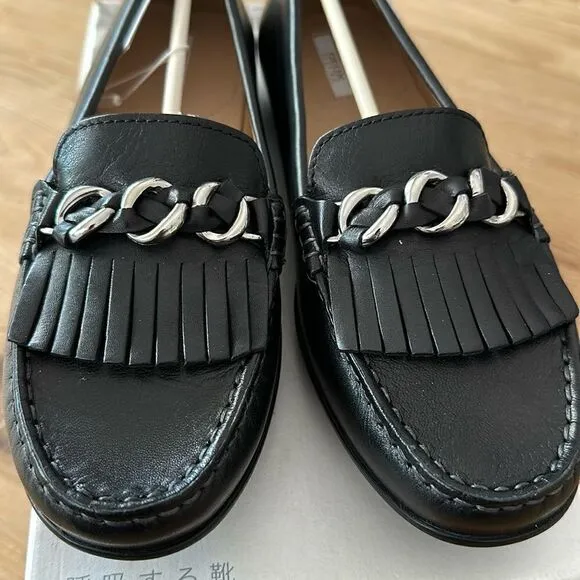 Geox Respira ELIDIA Leather Loafer Black Color NEW in box Women’s 9 US/ 39 EU