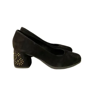 GEOX Respira Shoes Women Size 5.5 EUR 36 Black Suede Block Heels Italian  Patent