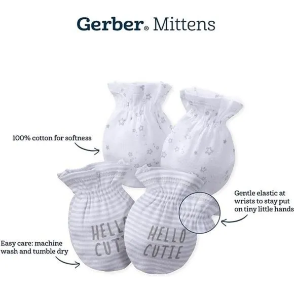 Gerber baby-girls 8-pack and 12-pack No Scratch Mittens