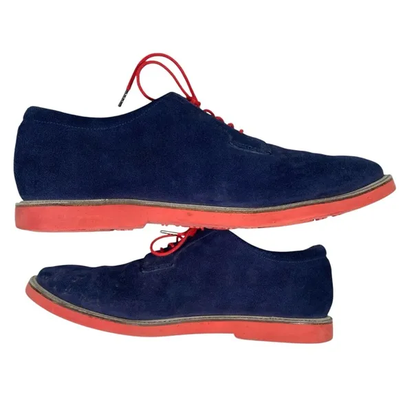 G/Fore‎ GFore Golf Shoes Men's Size 11.5 Gallivanter Blue Suede Red Lace Up