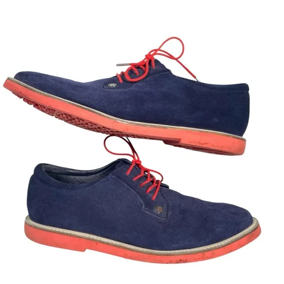 G/Fore‎ GFore Golf Shoes Men's Size 11.5 Gallivanter Blue Suede Red Lace Up