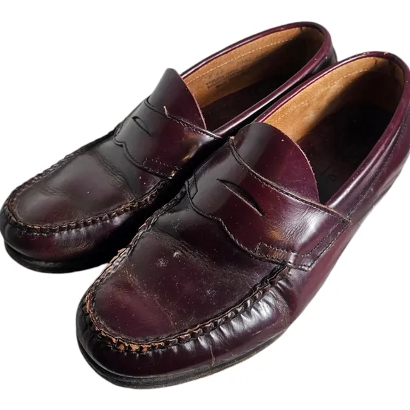 G.H. Bass 9 EE Brown Leather Penny Loafer Style 2005 Cognac Brown