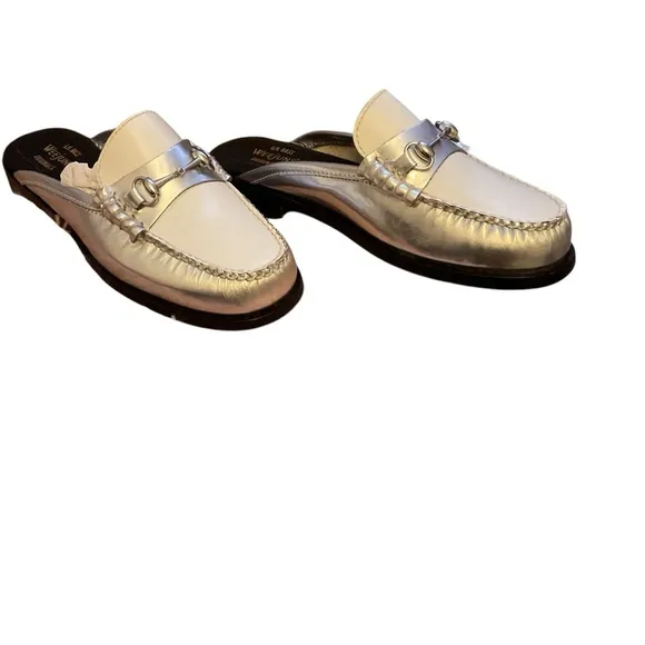 G.H. Bass &amp; Co. Weejuns Silver woman’s Loafers Size 6.5