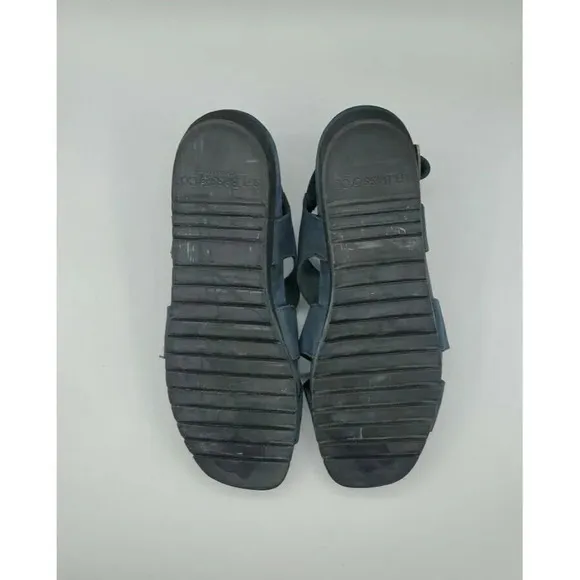 G.H. Bass Sandals Womens Azalea 9 Navy Blue Leather Suede Strappy Comfort Shoes