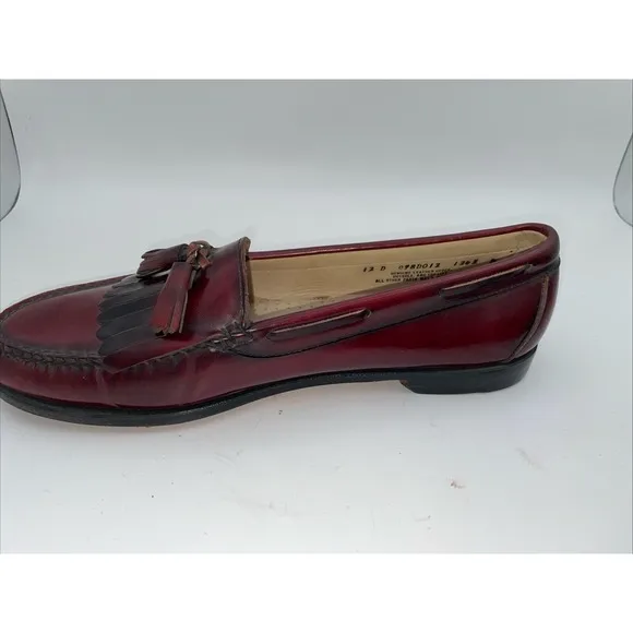 GH Bass Weejuns Kiltie Loafer Mens 12 D Burgundy Tasseled Dress Shoes USA
