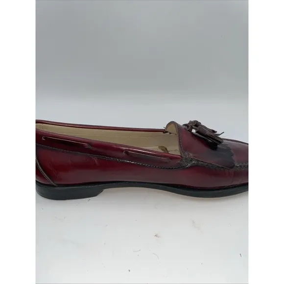 GH Bass Weejuns Kiltie Loafer Mens 12 D Burgundy Tasseled Dress Shoes USA
