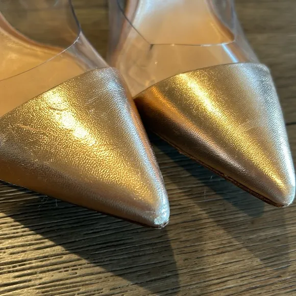 Gianvito Rossi Plexi stillito pumps size 9 1/2 10 rose gold