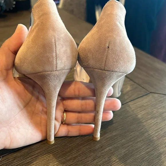 Gianvito Rossi Plexi stillito pumps size 9 1/2 10 rose gold
