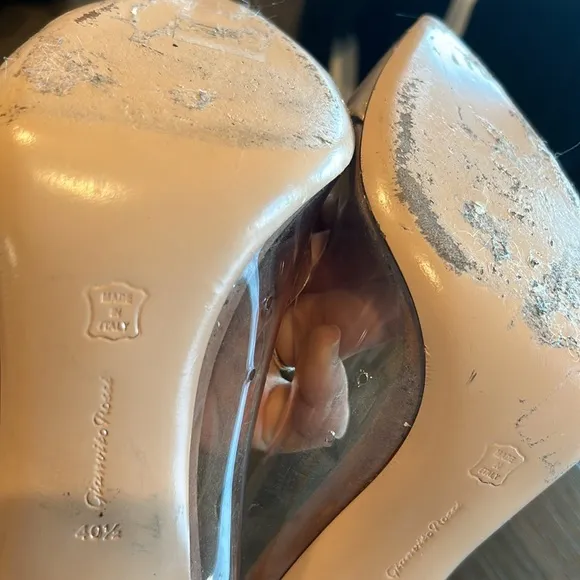 Gianvito Rossi Plexi stillito pumps size 9 1/2 10 rose gold