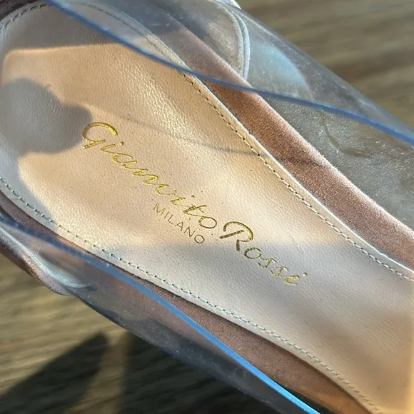 Gianvito Rossi Plexi stillito pumps size 9 1/2 10 rose gold