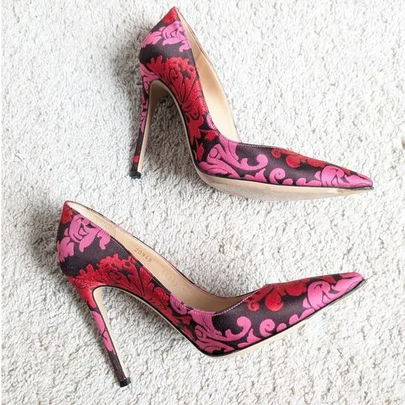 Gianvito Rossi x Mary Katrantzou Floral Print High-heels Pumps Shoes, size 39