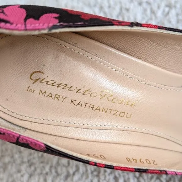 Gianvito Rossi x Mary Katrantzou Floral Print High-heels Pumps Shoes, size 39