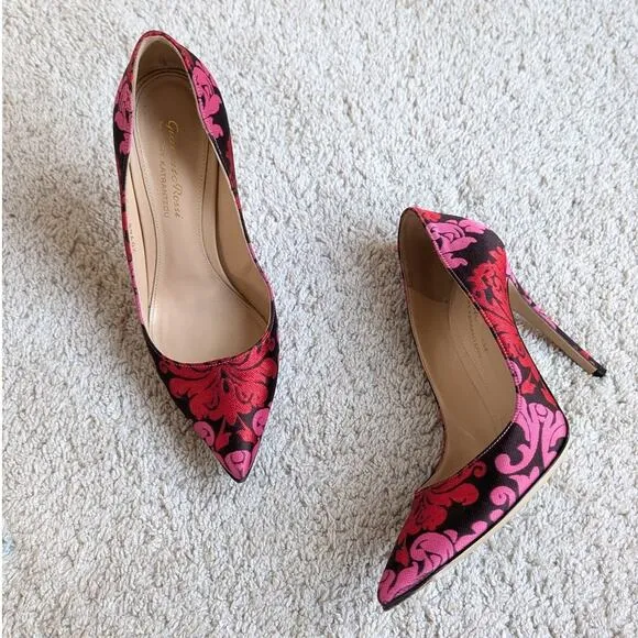 Gianvito Rossi x Mary Katrantzou Floral Print High-heels Pumps Shoes, size 39