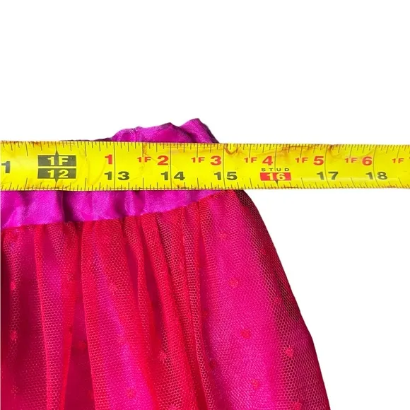 Gibsonlook x Hi Sugarplum Pink &amp; Red Swiss Dot Midi Tulle Skirt NWT Sz Med NWT