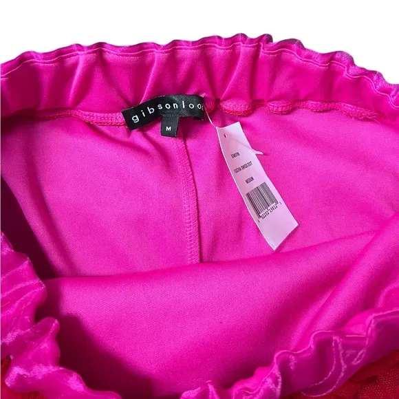 Gibsonlook x Hi Sugarplum Pink &amp; Red Swiss Dot Midi Tulle Skirt NWT Sz Med NWT