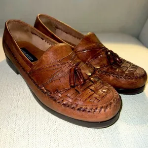 Giorgio Brutini Bartell Loafers Men's 10W Brown Woven Leather Tassel Slip On
