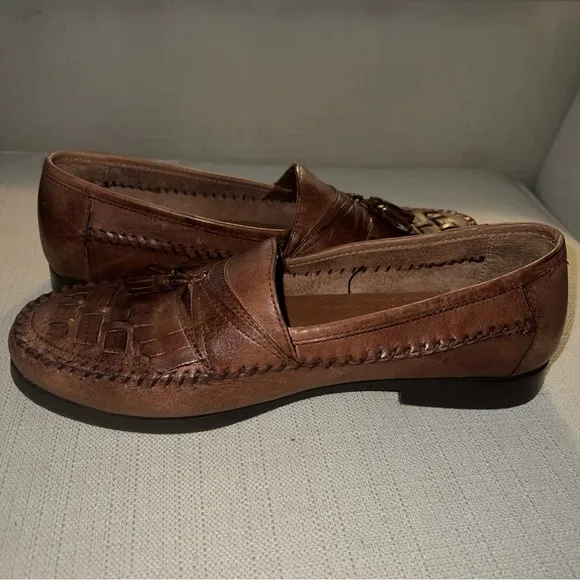 Giorgio Brutini Bartell Loafers Men's 10W Brown Woven Leather Tassel Slip On