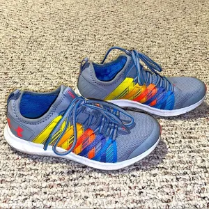 Girls Under Armour Rainbow Tennis Shoes Size 4