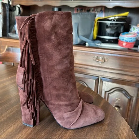 Giuseppe Zanotti Alabama Fringe Suede Boots 39.5