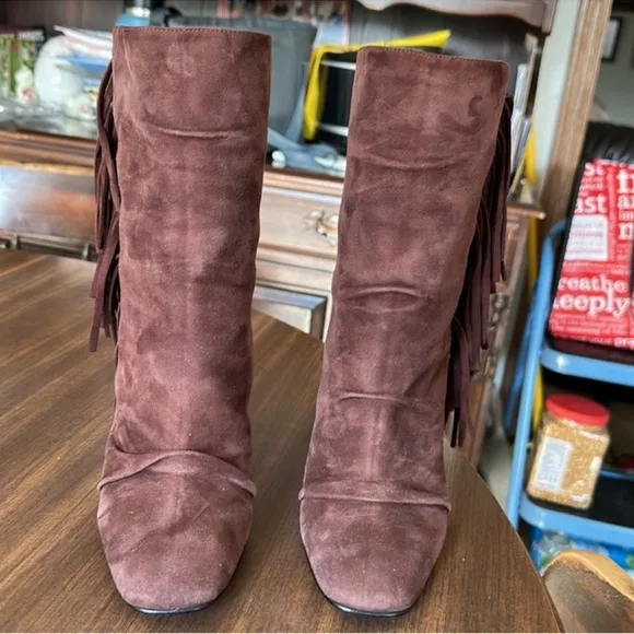 Giuseppe Zanotti Alabama Fringe Suede Boots 39.5