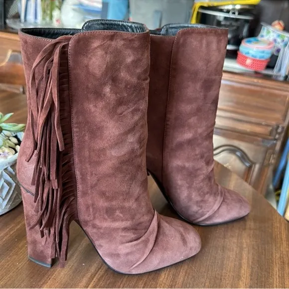 Giuseppe Zanotti Alabama Fringe Suede Boots 39.5