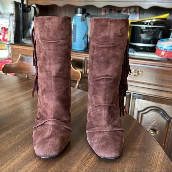 Giuseppe Zanotti Alabama Fringe Suede Boots 39.5
