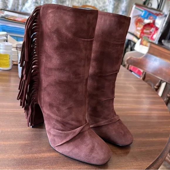 Giuseppe Zanotti Alabama Fringe Suede Boots 39.5