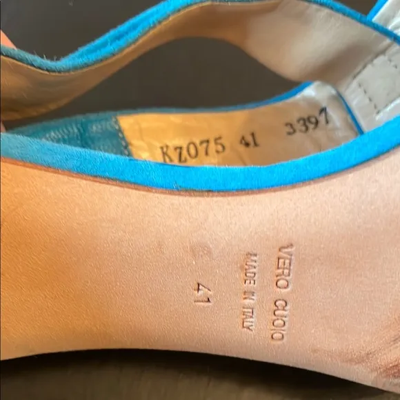Giuseppe Zanotti Blue Suede Women's Heels Sandals  3 inch