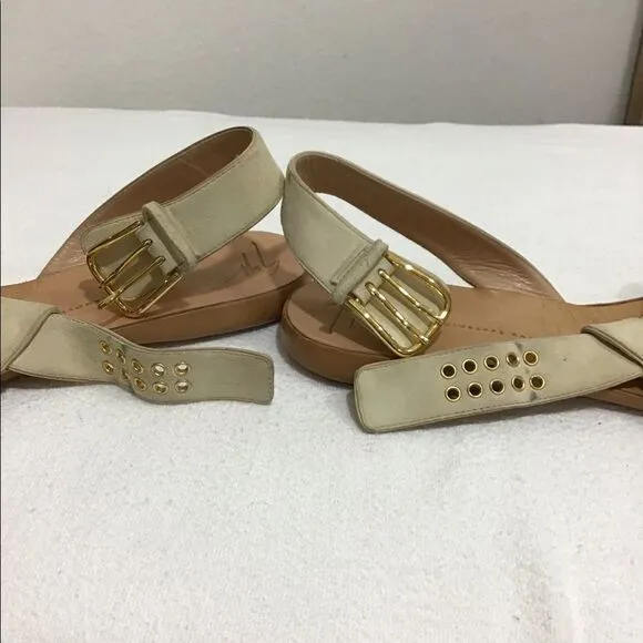 Giuseppe Zanotti Suede Strappy Thong Sandals Size 41