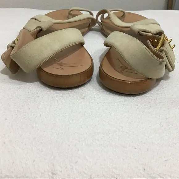 Giuseppe Zanotti Suede Strappy Thong Sandals Size 41