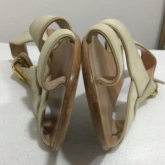 Giuseppe Zanotti Suede Strappy Thong Sandals Size 41