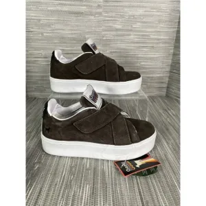 Goats Kids Girls Hook-and-Loop‎ Shoes Brown Suede Size 1