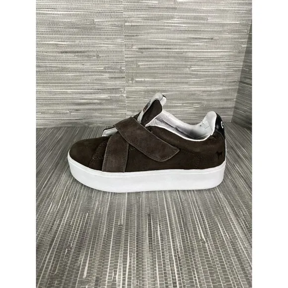 Goats Kids Girls Hook-and-Loop‎ Shoes Brown Suede Size 1