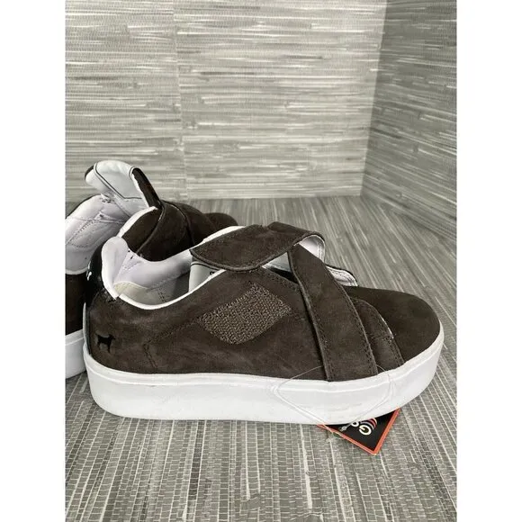 Goats Kids Girls Hook-and-Loop‎ Shoes Brown Suede Size 1