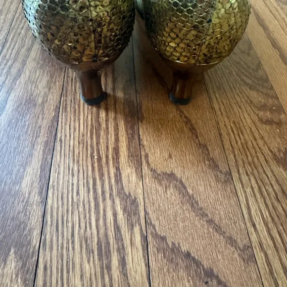 Gold Snakeskin Women's Shoes Italian Size 6,5