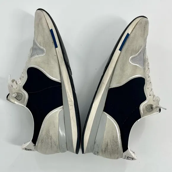 Golden Goose Running Low Profile Cloth Black and White Sneaker Shoes Size 38