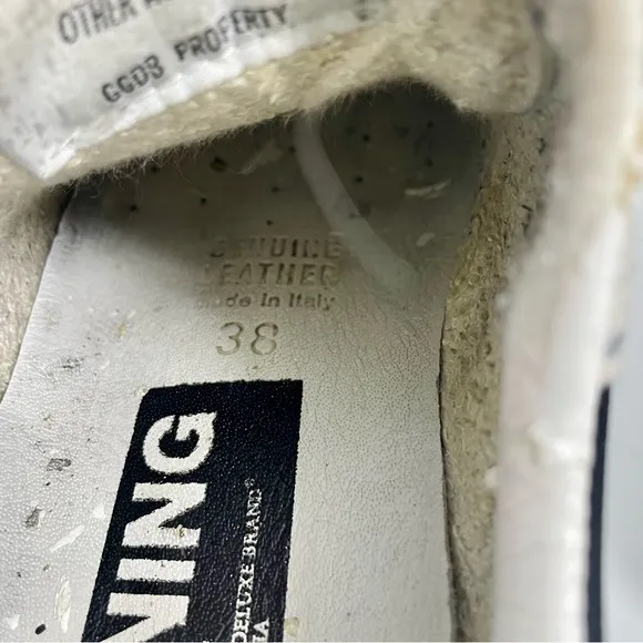 Golden Goose Running Low Profile Cloth Black and White Sneaker Shoes Size 38