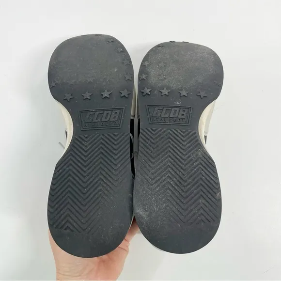 Golden Goose Running Low Profile Cloth Black and White Sneaker Shoes Size 38
