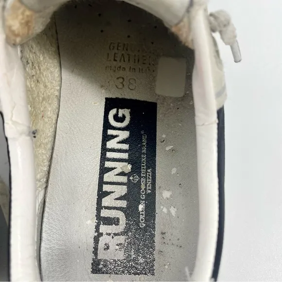 Golden Goose Running Low Profile Cloth Black and White Sneaker Shoes Size 38