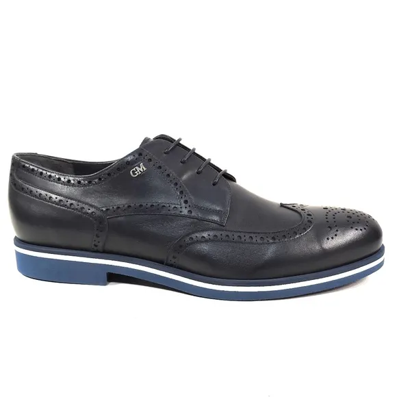 GOODMAN 🇮🇹 MEN'S NAVY BLUE SOFT LEATHER COMFORT OXFORD SHOES