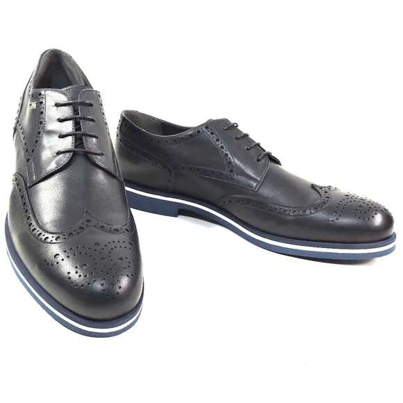 GOODMAN 🇮🇹 MEN'S NAVY BLUE SOFT LEATHER COMFORT OXFORD SHOES