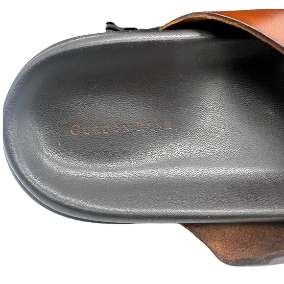 Gordon Rush Sandals Seaside Crisscross Slide Shoes in Brown