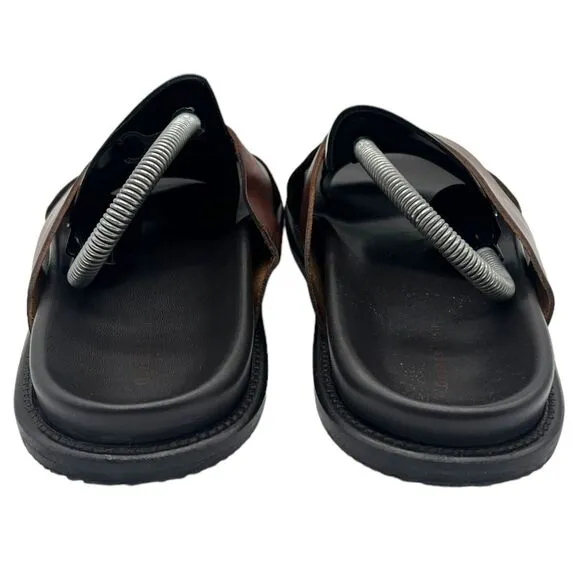 Gordon Rush Sandals Seaside Crisscross Slide Shoes in Brown