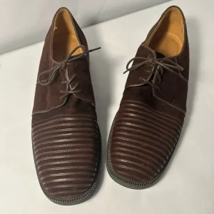 Gorgeous Italian Men’s Shoes Size 11 | Brown Suede with Raised Lines