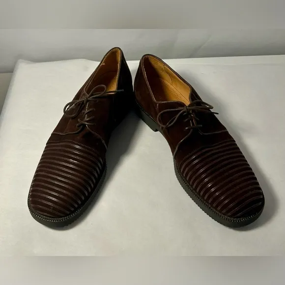 Gorgeous Italian Men’s Shoes Size 11 | Brown Suede with Raised Lines