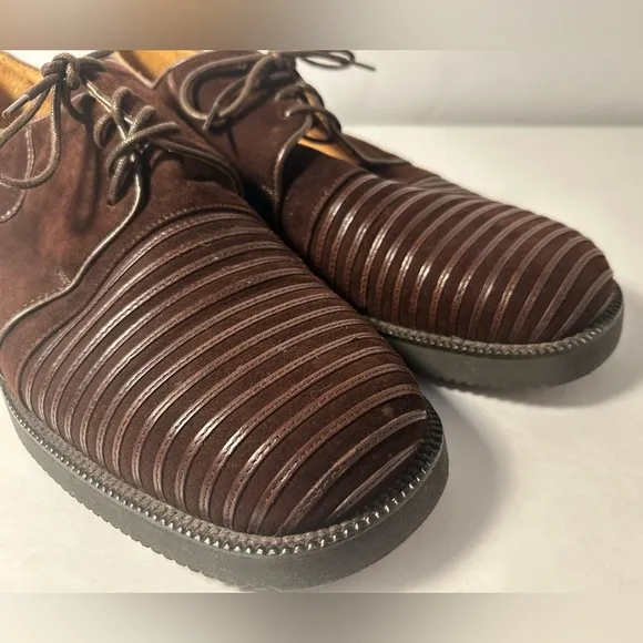 Gorgeous Italian Men’s Shoes Size 11 | Brown Suede with Raised Lines